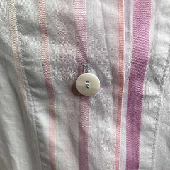 Novila Women's Pink Striped Button‎ Up Blouse Size 38/6 Preppy Old Money - Picture 8 of 13
